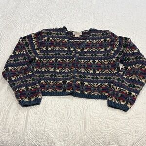 L.L. Bean Multicolor Patterned Cardigan